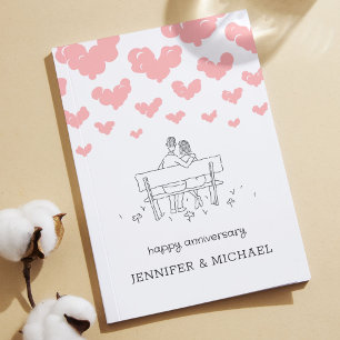 Glücklicher Hochzeitstag Verheiratetes Paar Herzen Karte