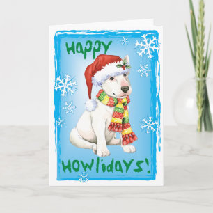 Glücklicher Howliday Bullterrier Feiertagskarte