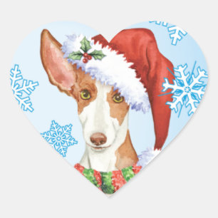Glücklicher Howliday Ibizan Jagdhund Herz-Aufkleber