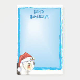 Glücklicher Howlidays alter englischer Schäferhu Post-it Klebezettel