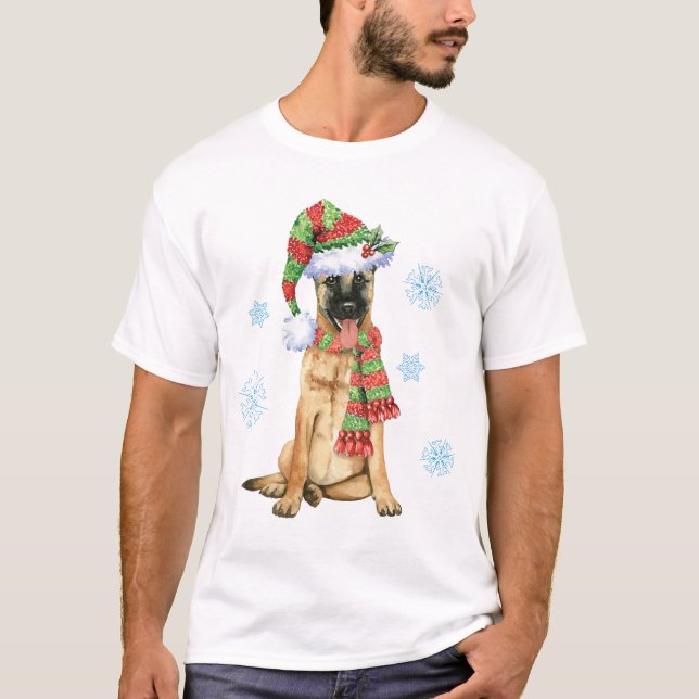Glücklicher Howlidays Belgier Malinois T-Shirt (Vorderseite)