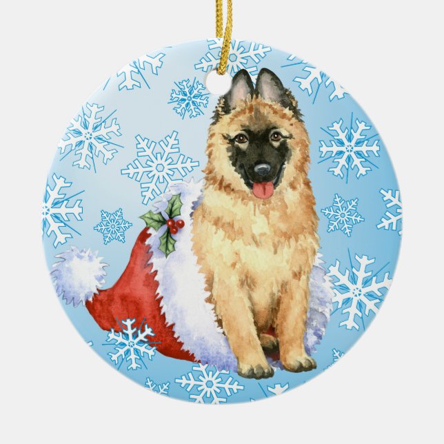 Glücklicher Howlidays Belgier Tervuren Keramikornament (Vorne)