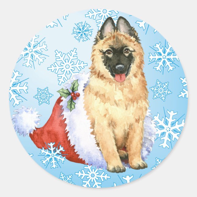 Glücklicher Howlidays Belgier Tervuren Runder Aufkleber (Vorderseite)