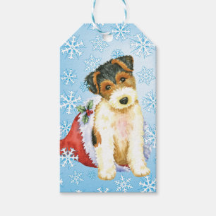 Glücklicher Howlidays Draht-Foxterrier Geschenkanhänger