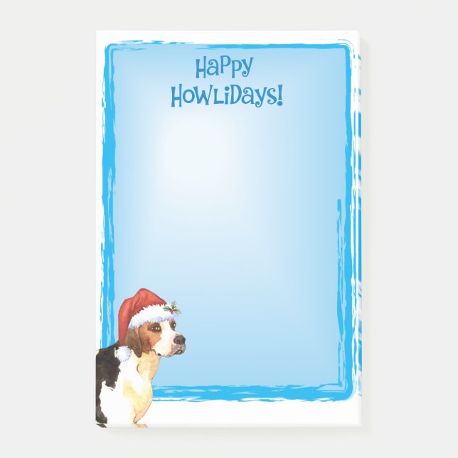 Glücklicher Howlidays englischer Foxhound Post-it Klebezettel (Vorderseite)