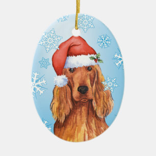 Glücklicher Howlidays Irischer Setter Keramikornament