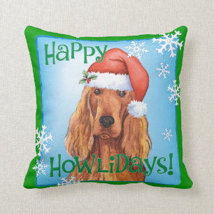 Glücklicher Howlidays Irischer Setter Kissen