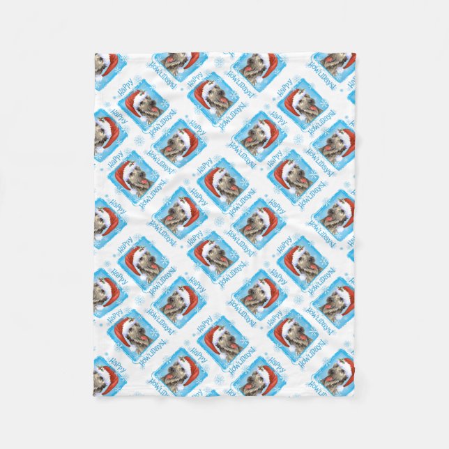 Glücklicher Howlidays irischer Wolfhound Fleecedecke (Vorderseite)