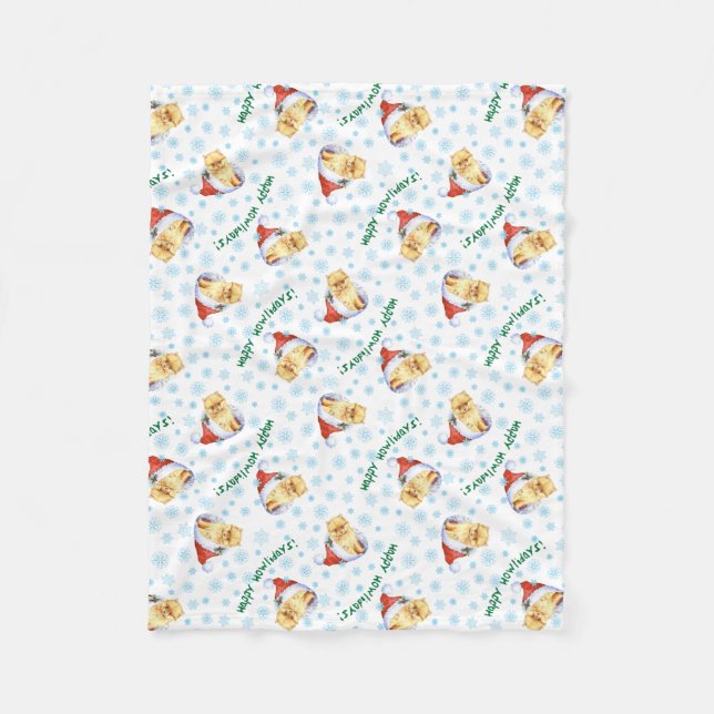 Glücklicher Howlidays Spitz Fleecedecke (Vorderseite)