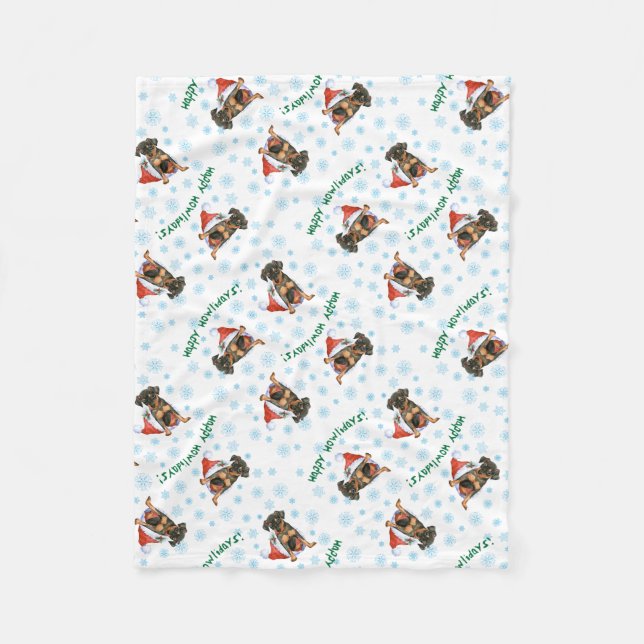 Glücklicher Howlidays Zwergpinscher Fleecedecke (Vorderseite)