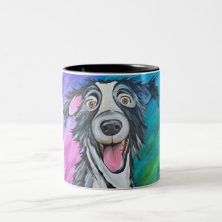 GLÜCKLICHER HUND BECHER ZWEIFARBIGE TASSE