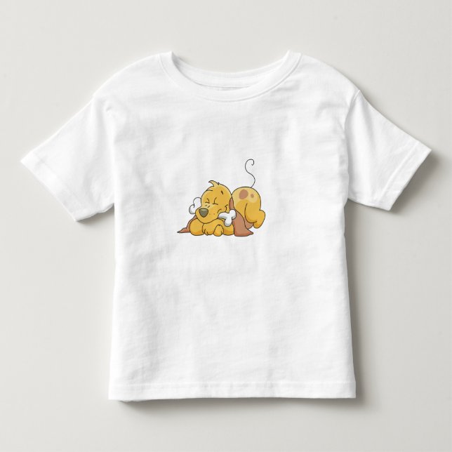 Glücklicher Hund mit Knochen-T-Shirts und Kleinkind T-shirt (Vorderseite)