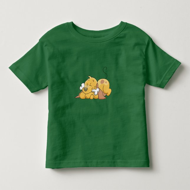 Glücklicher Hund mit Knochen-T-Shirts und Kleinkind T-shirt (Vorderseite)