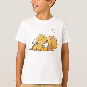 Glücklicher Hund mit Knochen-T-Shirts und T-Shirt