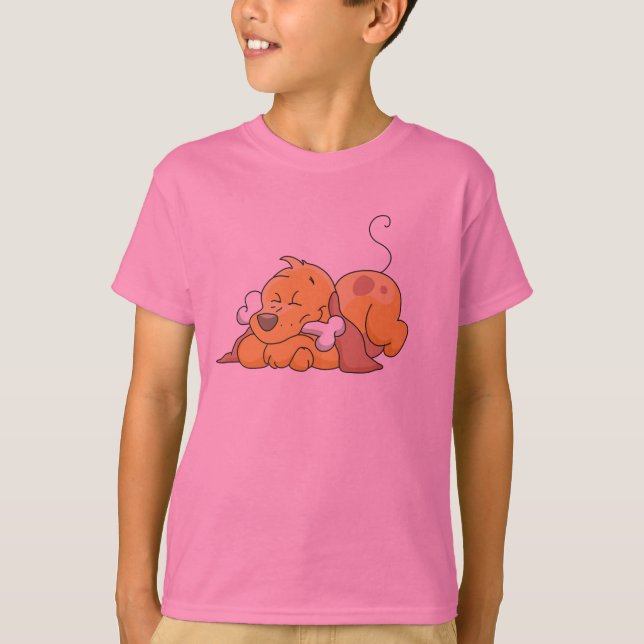 Glücklicher Hund mit Knochen-T-Shirts und T-Shirt (Vorderseite)