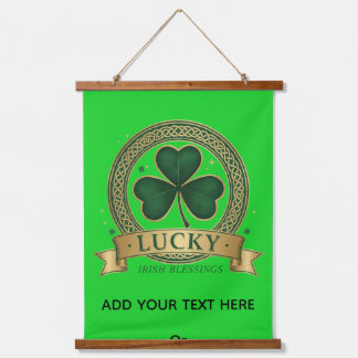 Glücklicher Irischer Shamrock-Keltischer Wandteppi Wandteppich Mit Holzrahmen