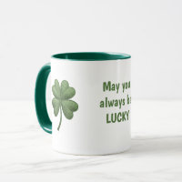 Glücklicher Irischer Vier-Blatt-Klee-Tasse