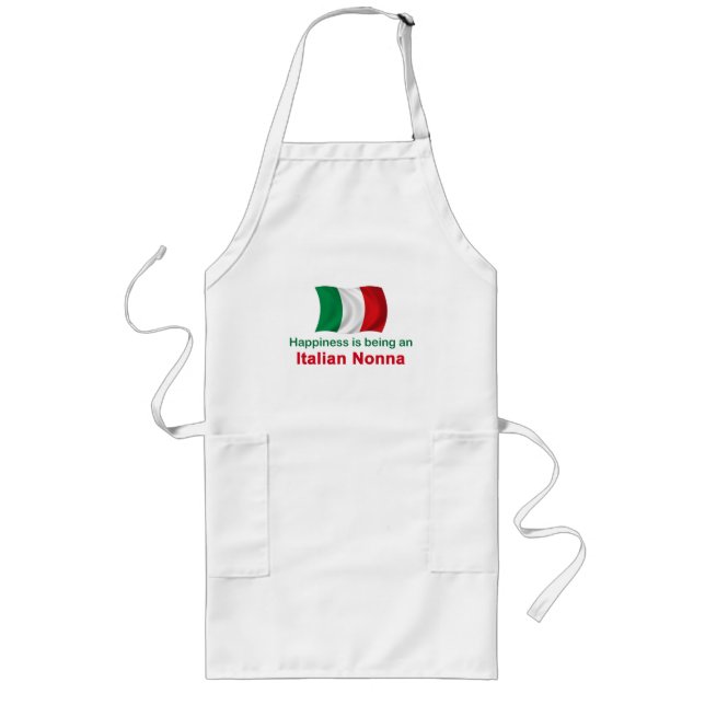 Glücklicher Italiener Nonna Lange Schürze (Vorne)