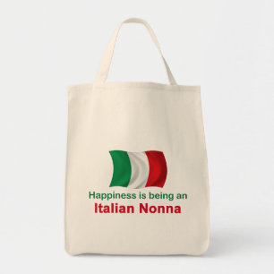 Glücklicher Italiener Nonna Tragetasche