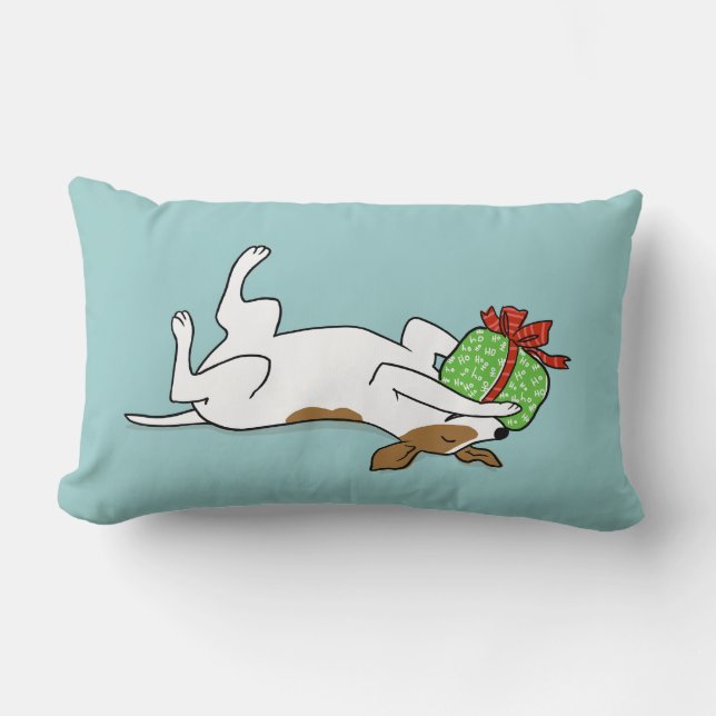 Glücklicher Jack-Russell-Terrier mit Lendenkissen (Vorderseite)