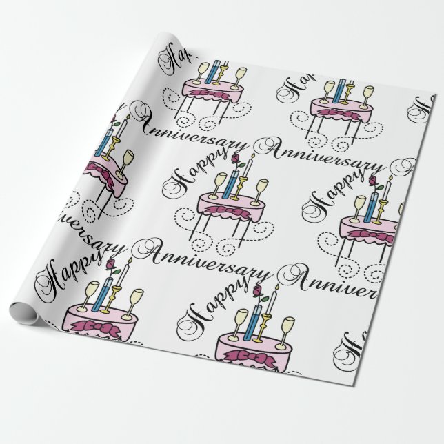 glücklicher Jahrestag Geschenkpapier (Ungerollt)