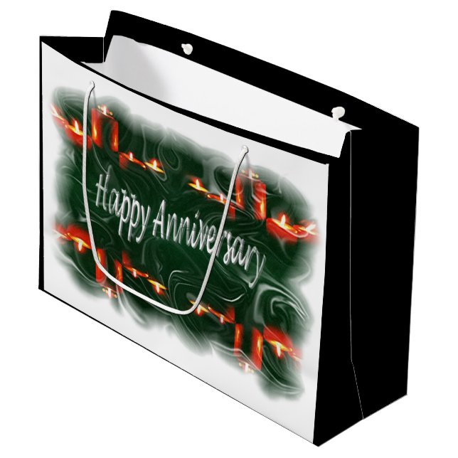 glücklicher Jahrestag Große Geschenktüte (Vorderseite Schrägansicht)
