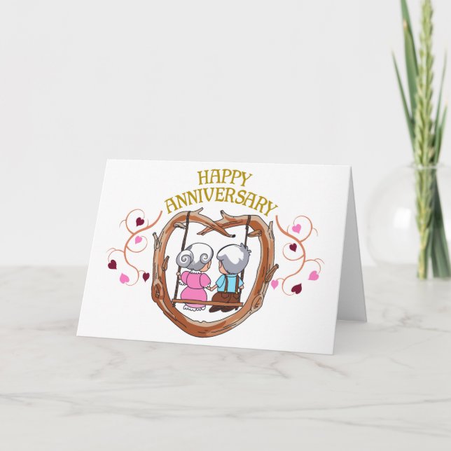 glücklicher Jahrestag Karte (Vorderseite)