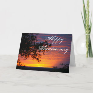 Glücklicher Jahrestags-Zobel-Sonnenuntergang Karte