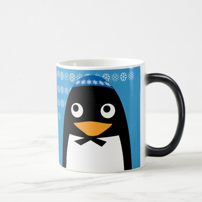 Glücklicher jüdischer PinguinYarmulke Chanukkas Verwandlungstasse (Rechts)