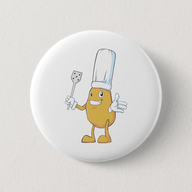 Glücklicher Kartoffel-Koch Button (Vorderseite)