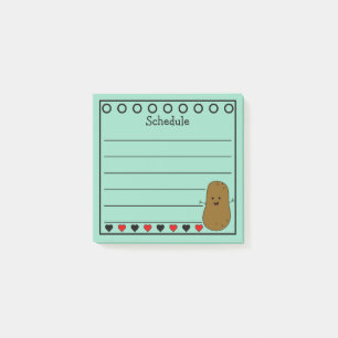 Glücklicher Kartoffel Zeitplan Türkis Post-it Klebezettel