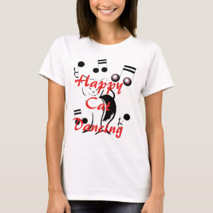 Glücklicher Katzen-Tanzen-Spaß-musikalische T-Shirt