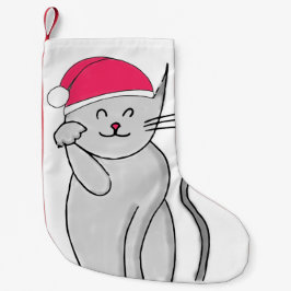 Glücklicher Katzen-WeihnachtsStrumpf Kleiner Weihnachtsstrumpf