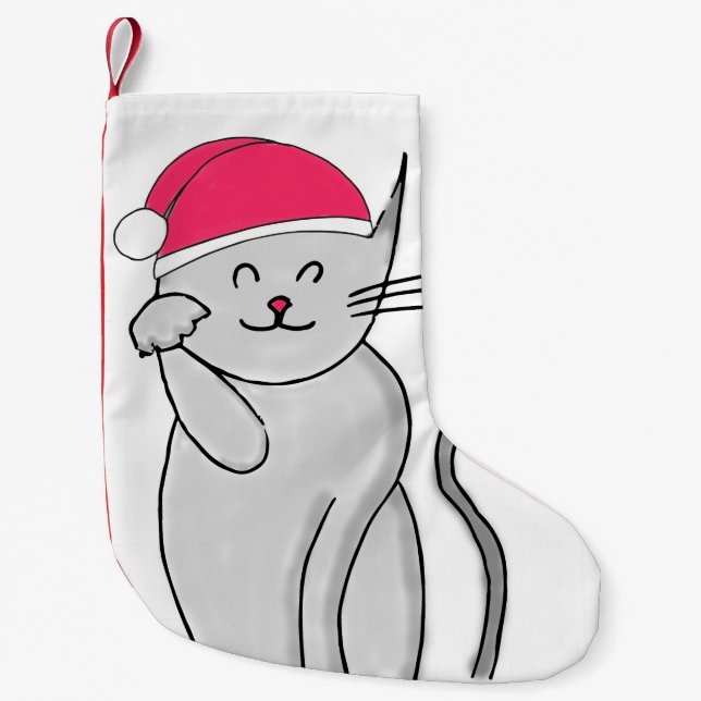 Glücklicher Katzen-WeihnachtsStrumpf Kleiner Weihnachtsstrumpf (Vorderseite)