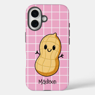 Glücklicher Kawaii-Erdnuss-Cartoon – Süße lächelnd iPhone 16 Hülle