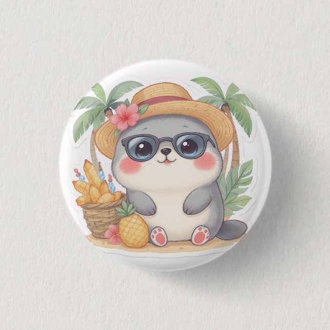 GLÜCKLICHER KAWAII HAWAI-BUTTON BUTTON (Vorderseite)