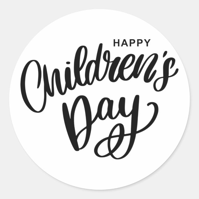 Glücklicher Kindertag Runder Aufkleber (Vorderseite)