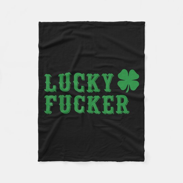 Glücklicher Kleeblatt-Ficker lustiger St. Patrick' Fleecedecke (Vorderseite)