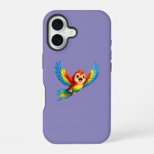 Glücklicher kleiner Papagei Cartoon-Kunst für Kind iPhone 16 Hülle