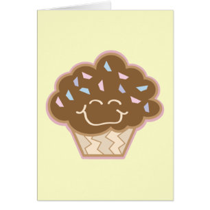 glücklicher kleiner Schokoladen-Cupcake