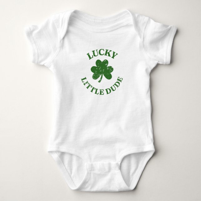 Glücklicher kleiner Typ St. Patrick's Day  Baby Strampler (Vorderseite)