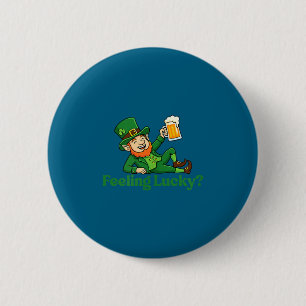 Glücklicher Kobold am St. Patrick's Day Button
