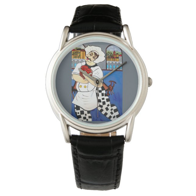 GLÜCKLICHER KOCH ARMBANDUHR (Vorderseite)