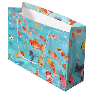 Glücklicher Koi-Fisch-Geschenktasche Große Geschenktüte