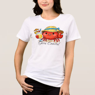 Glücklicher Krebs mit Pina Colada, völlig ausgeras Tri-Blend Shirt
