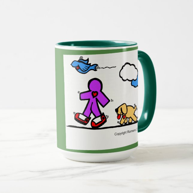 Glücklicher Kunst-Weg Tasse (VorderseiteRechts)