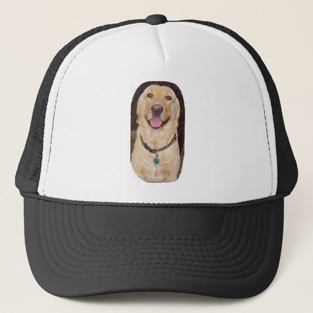 Glücklicher Labrador Truckerkappe (Vorderseite)