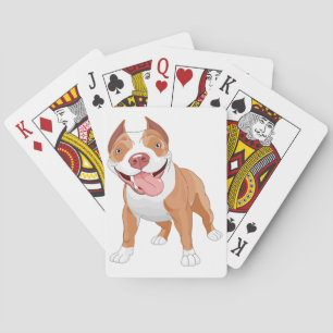 Glücklicher lächelnder Pit Bull Spielkarten