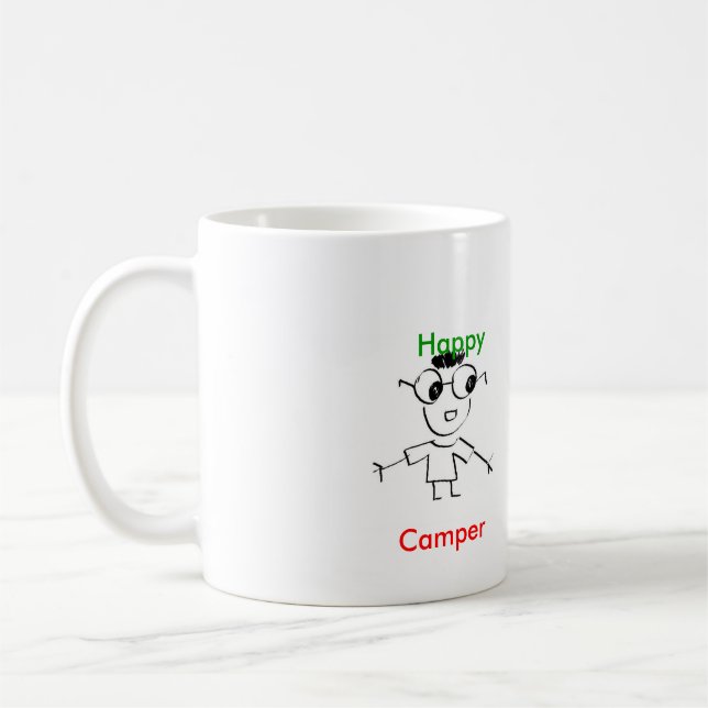 Glücklicher Lagerbewohner-Tasse Kaffeetasse (Links)