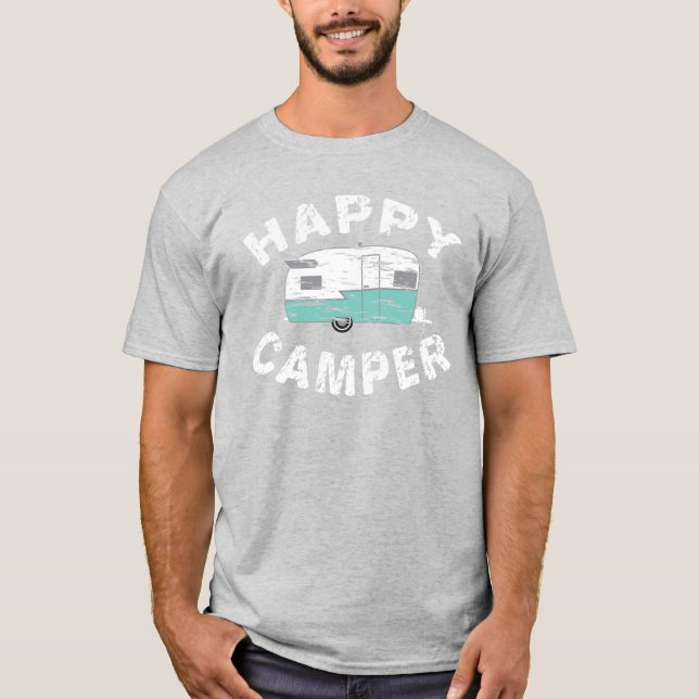 Glücklicher Lagerbewohner Vintager Shasta T-Shirt (Vorderseite)